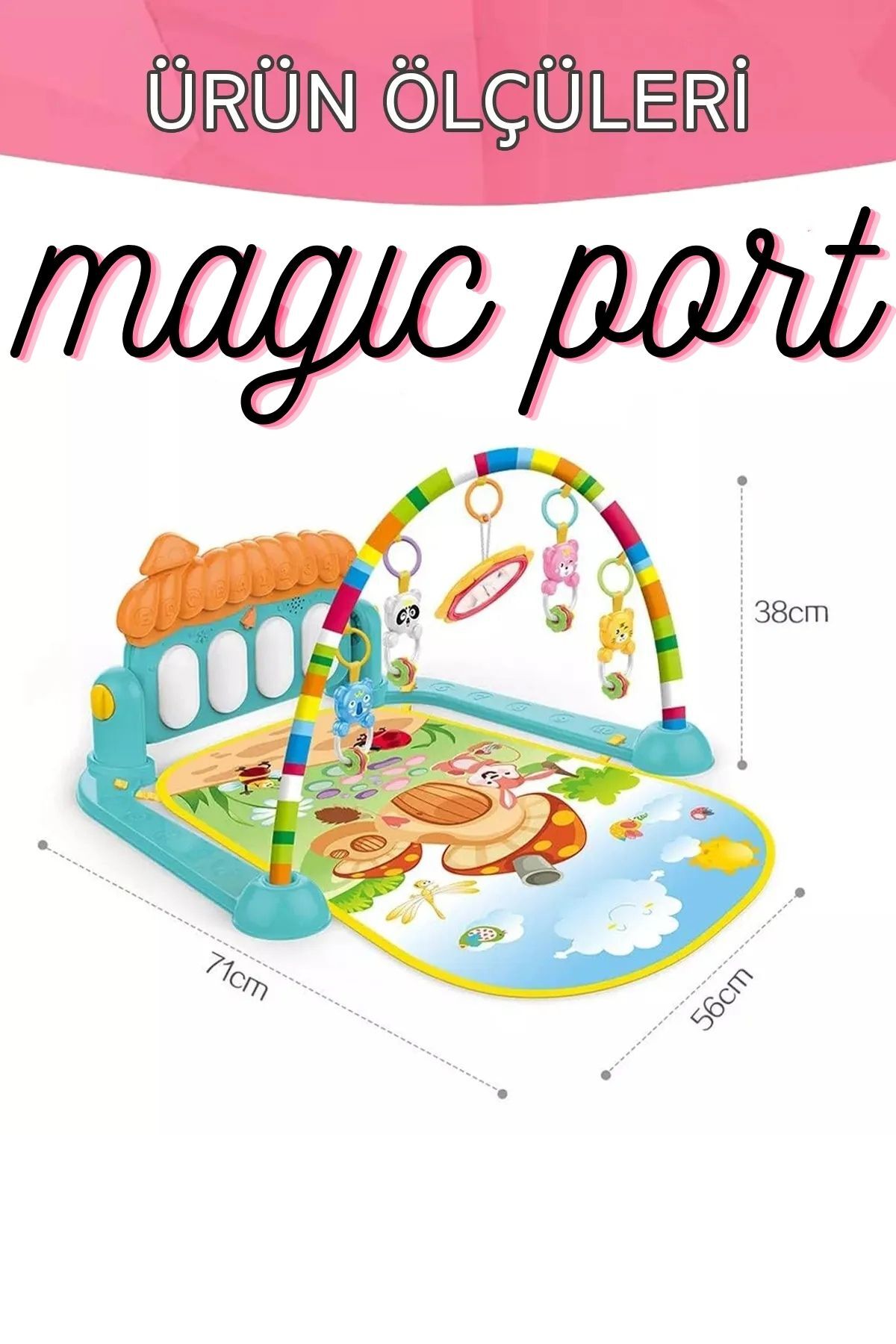 melektoys Magıc Port Sevimli Piyanolu Sesli Işıklı Aynalı Oyun Halısı Yer Minderi 3 In 1 Yenilenen Tasarım fotoğrafı 2 (önizleme)