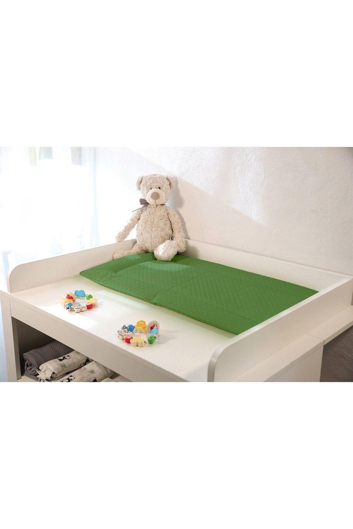 Bebeluca Saltea De Infasat Travel Premium, 48x78 Cm, Hipoalergenic, Pliabil, Verde - Mărime unică
