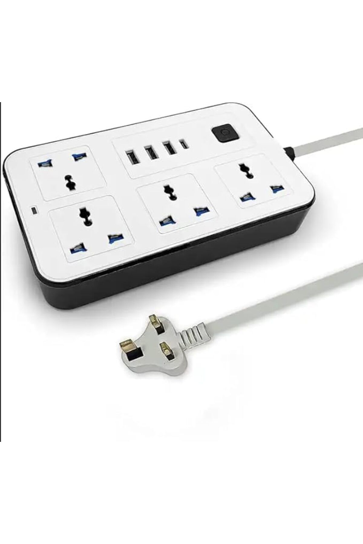 Generic-3 USB Socket 4-Way Power Strip with USB Type-C Port Charging Slot and Heavy Duty 2m Extensi 5