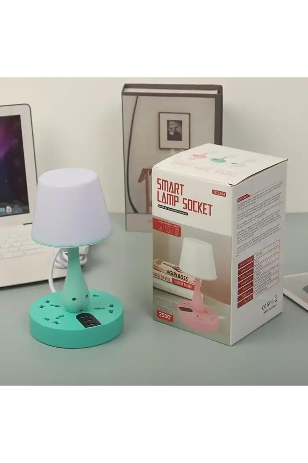 Generic-Table Lamp - USB Socket, Row Plug, Porous Plug Board, Night Light, Smart Home Switch - 220V 7