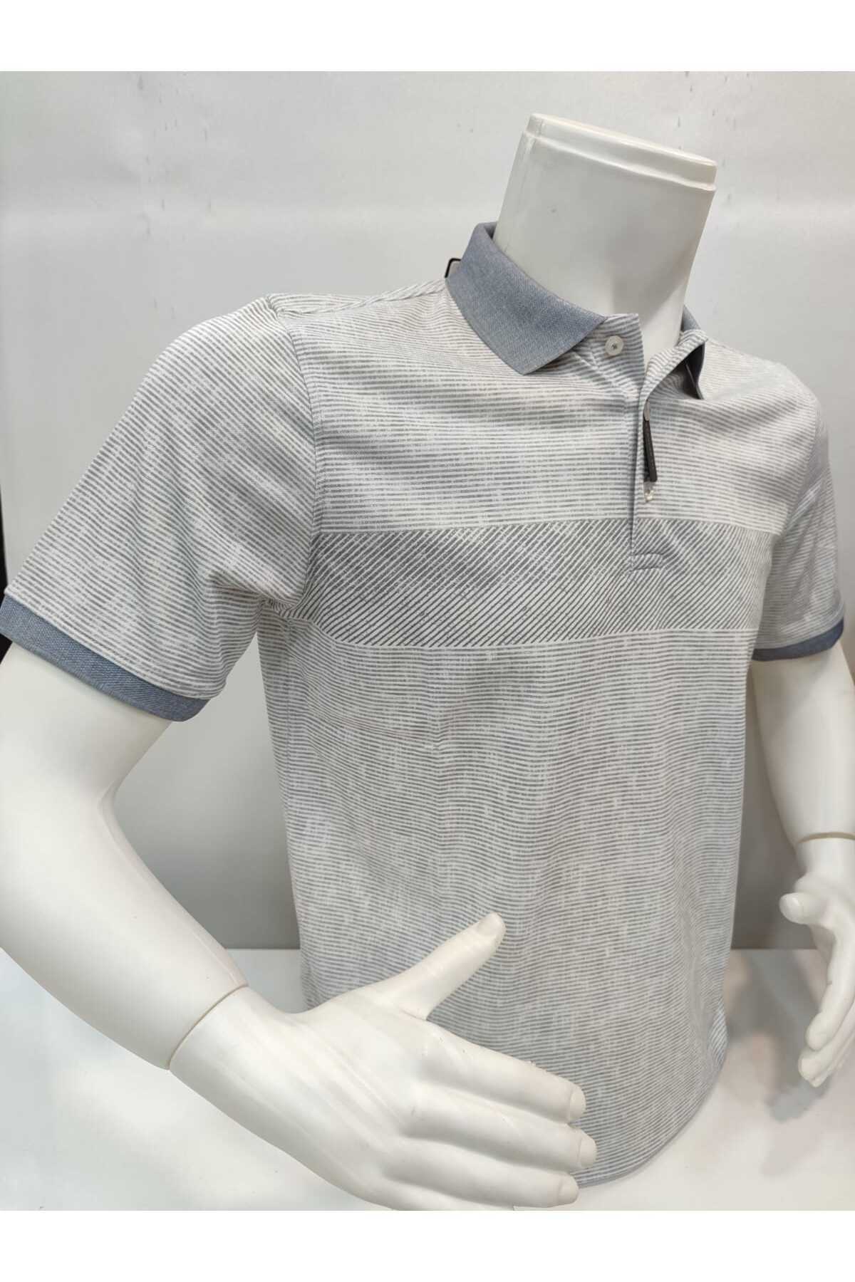 ADVANTE-Güncüoglu New Season Boarded Polo Collar and Sleeve Detail Regular Fit Men's T-Shirt 3