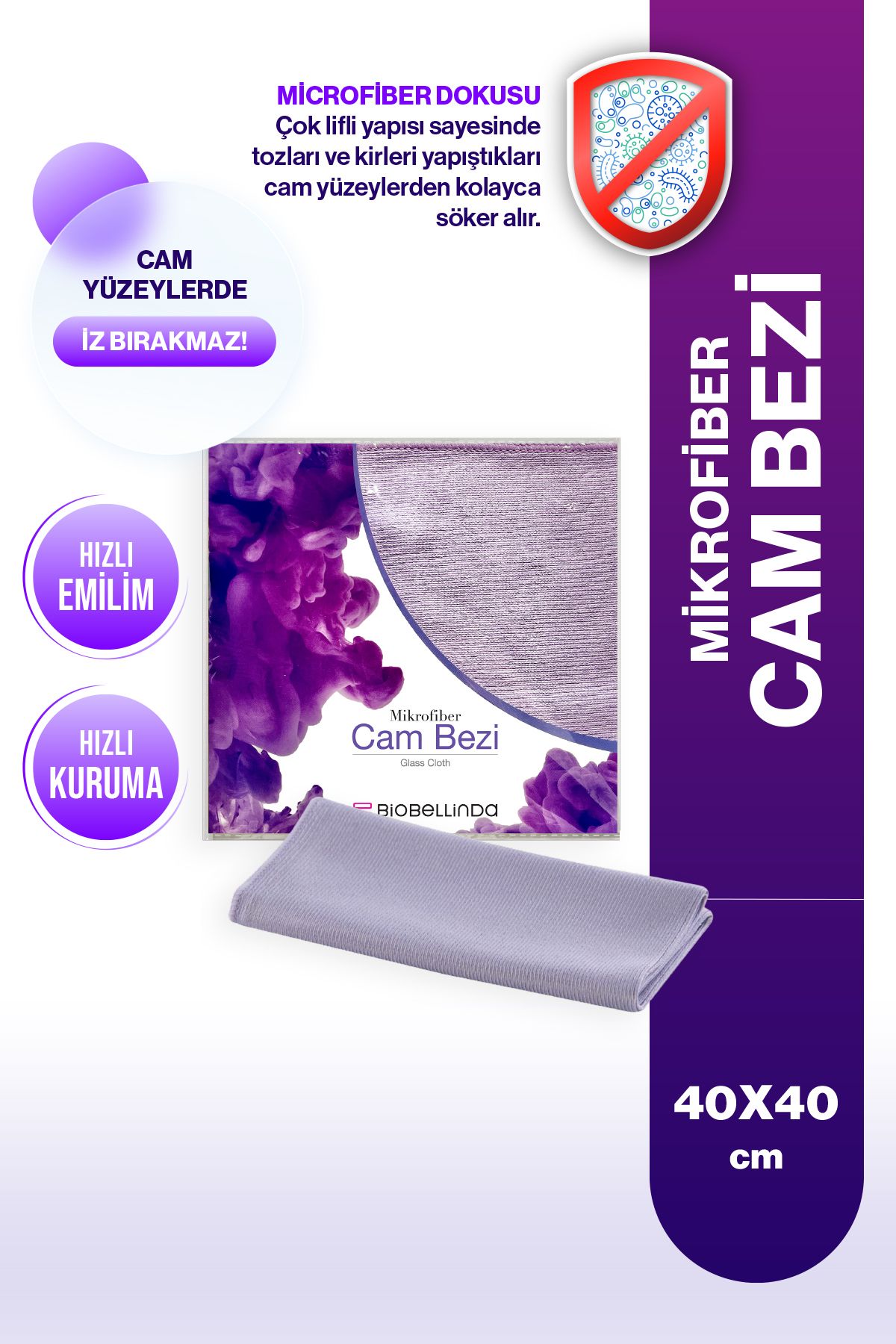 Mikrofiber Cam Bezi (40X40 CM)