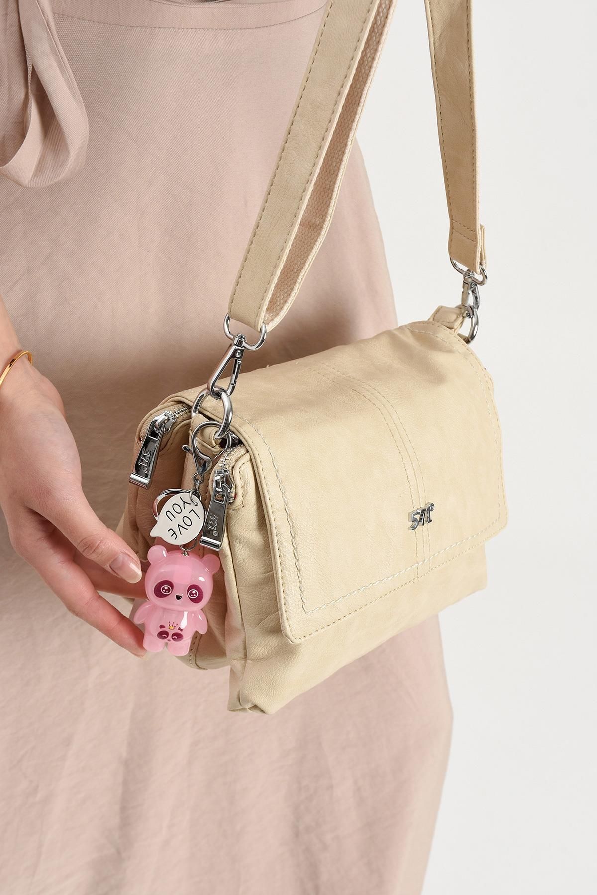 571 Collections Çanta-Faux Leather Shoulder Bag Cream (Model: 571-13-17m) 2