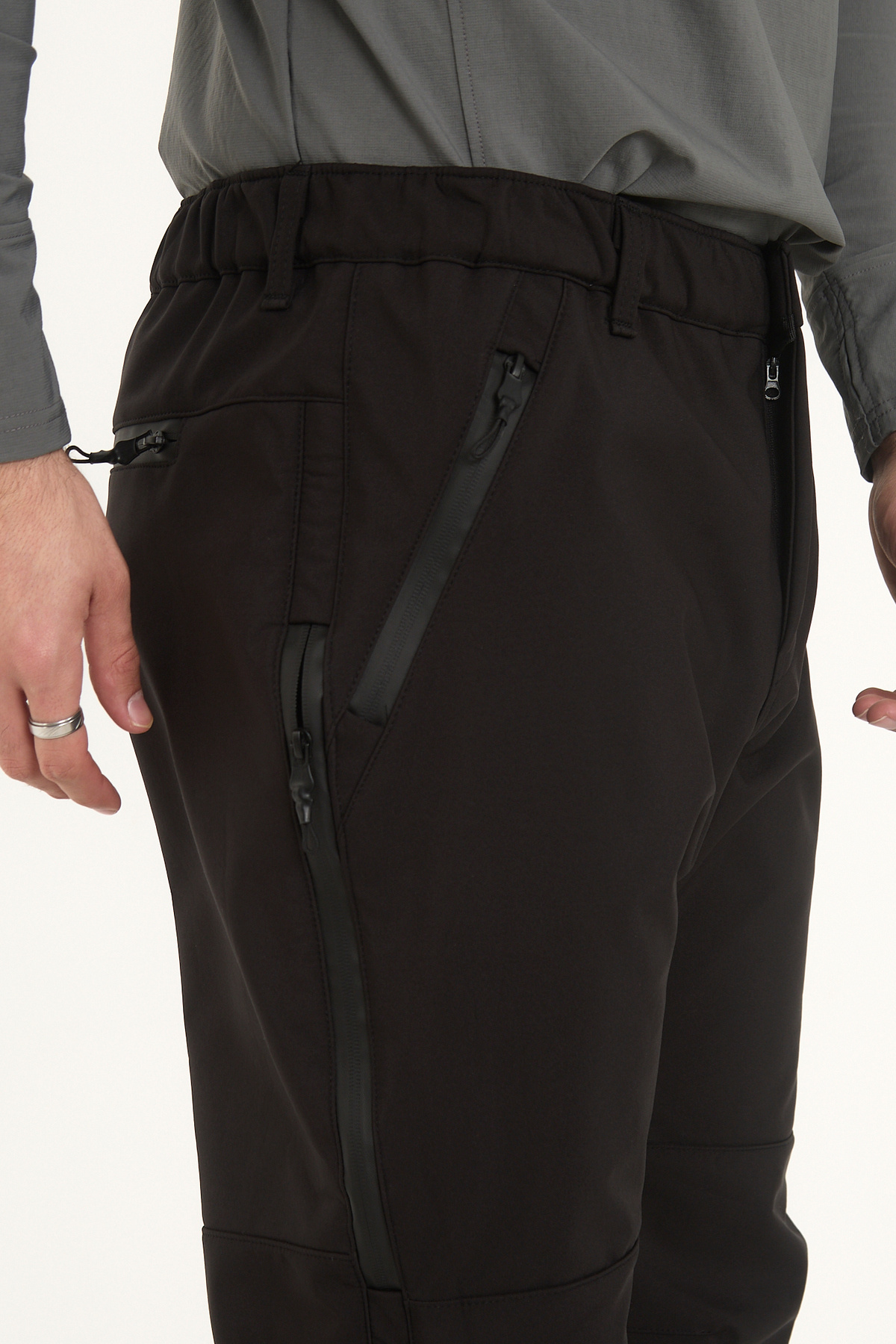 Camp Scoutland Camp595 Outdoor Tactical Softshell Su & Rüzgara Dayanıklı Kışlık Erkek Siyah Taktik Pantolon