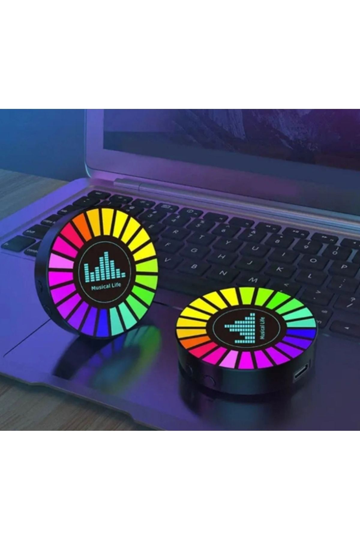 gaman-2 قطعة تعديل طول السيارة والطاولة الحساسة للصوت، يمكن التحكم في أضواء إيقاع RGB من خلال التطبيق 3