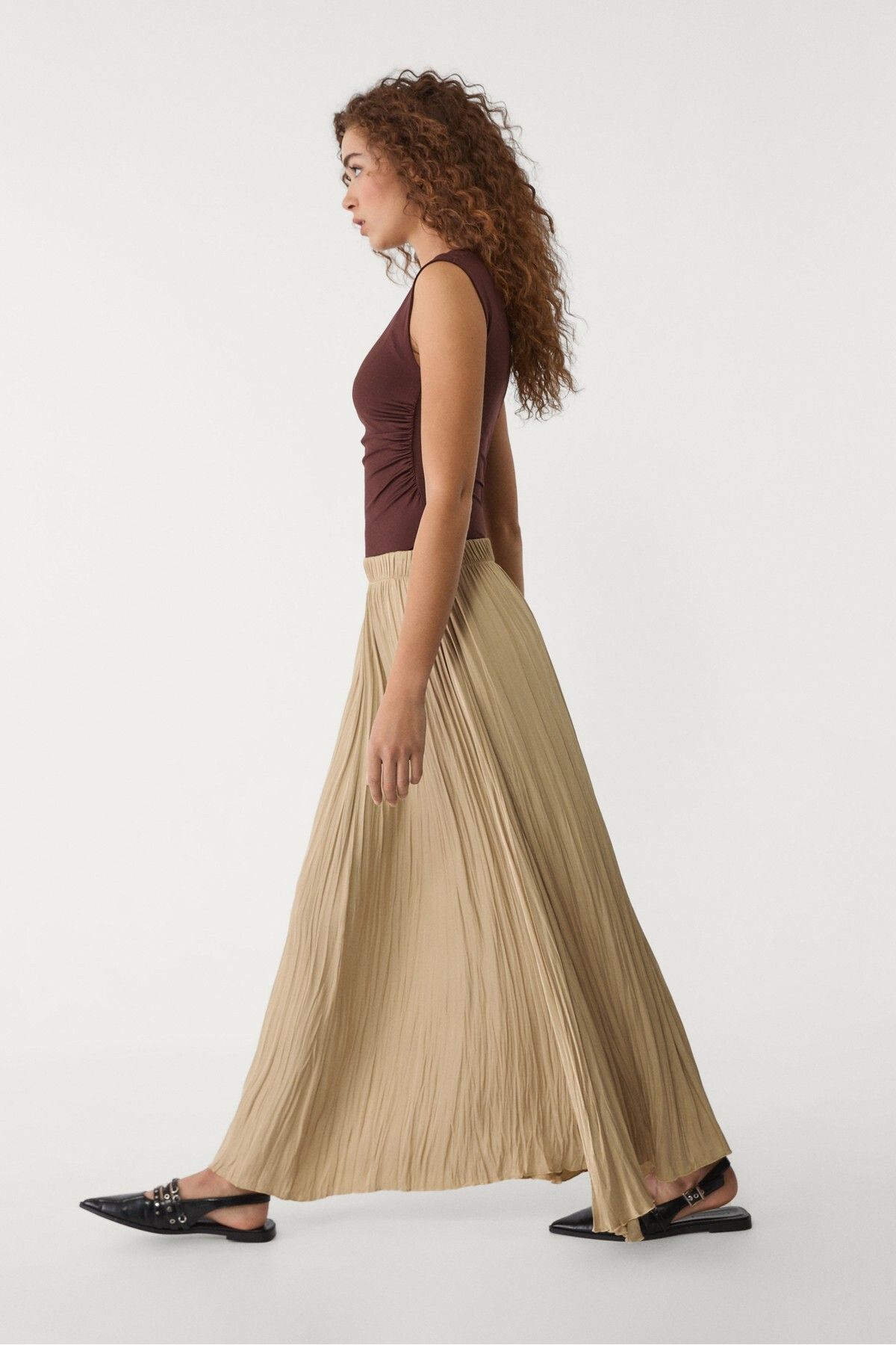 Stradivarius-Long flowing satin skirt 5