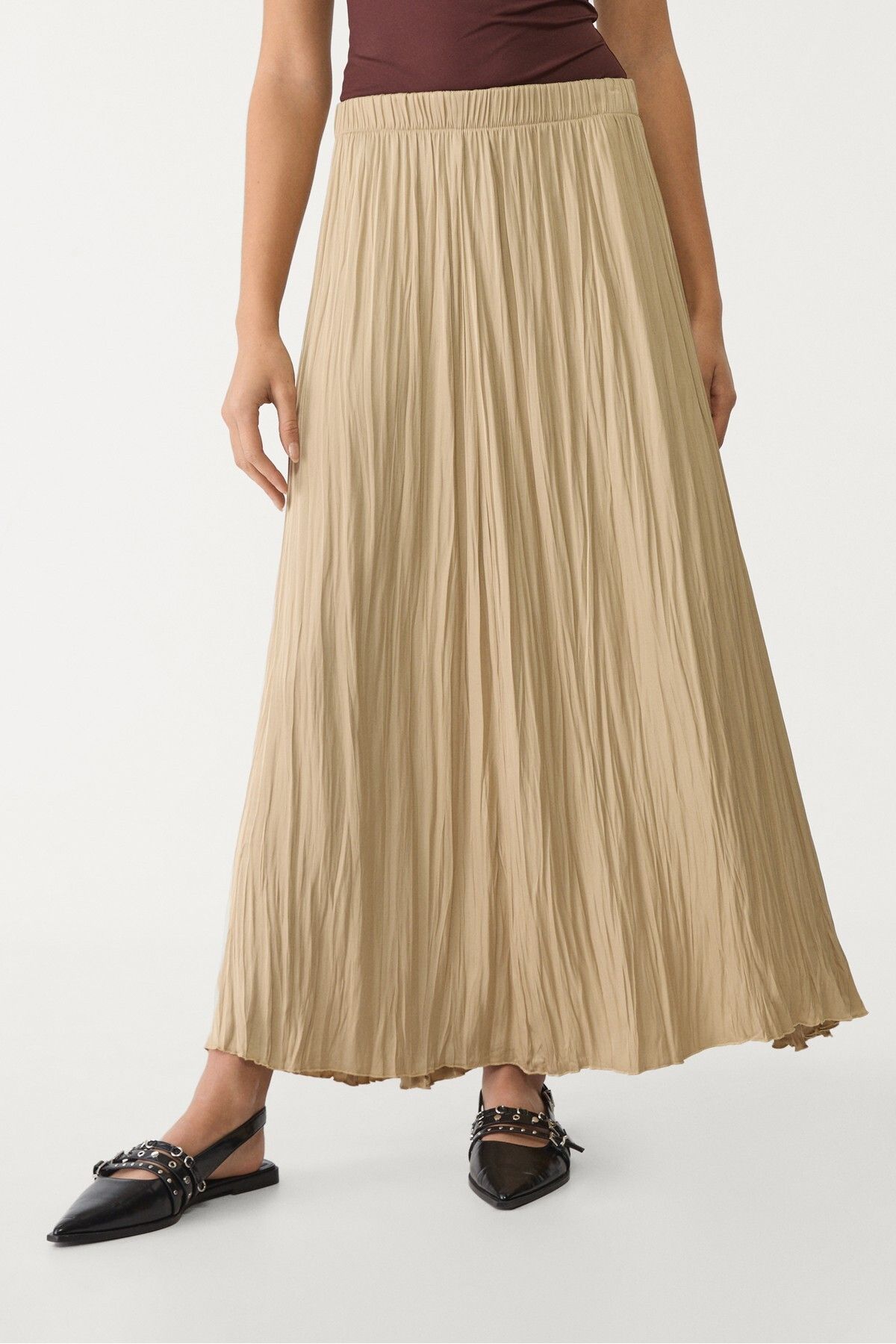 Stradivarius-Long flowing satin skirt 2