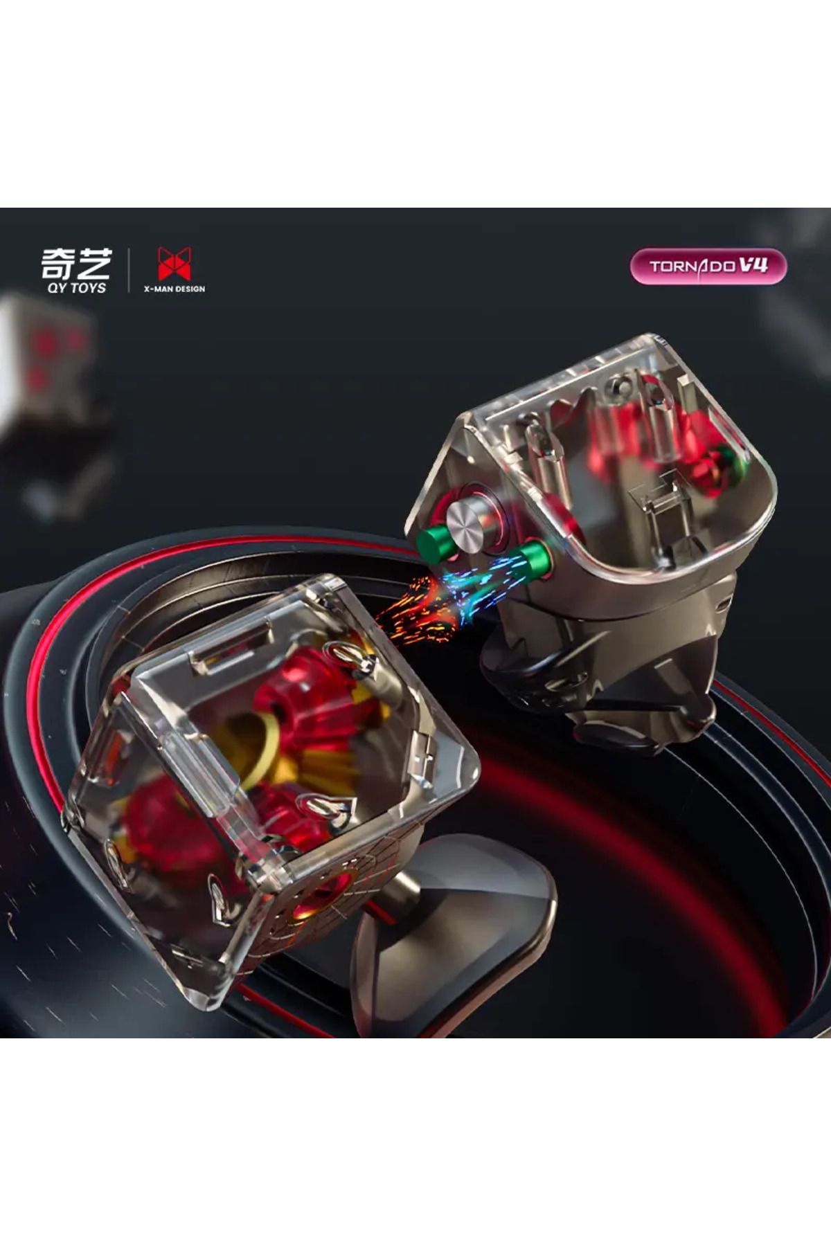 Qiyi-X-man Tornado V4 M _ (PIONEER UV) - لعبة تعليمية احترافية مكعب روبيك 3x3 6