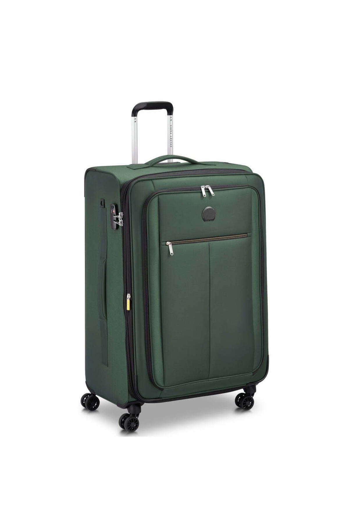 Delsey-Pin Up 6 Softcase 78cm Expandable 4 Double Wheel Check-In Luggage Trolley Green 4