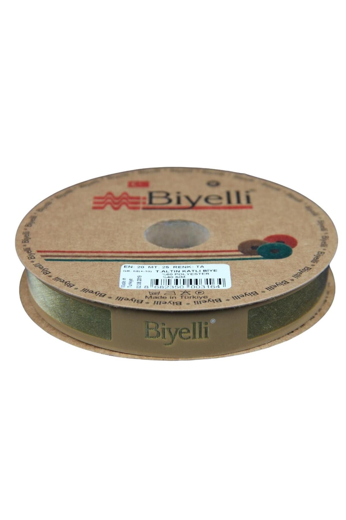 KfksStore Biye Simli Katlı Ta 2 cm 25 Metre %50 Simli % 50 Polyester