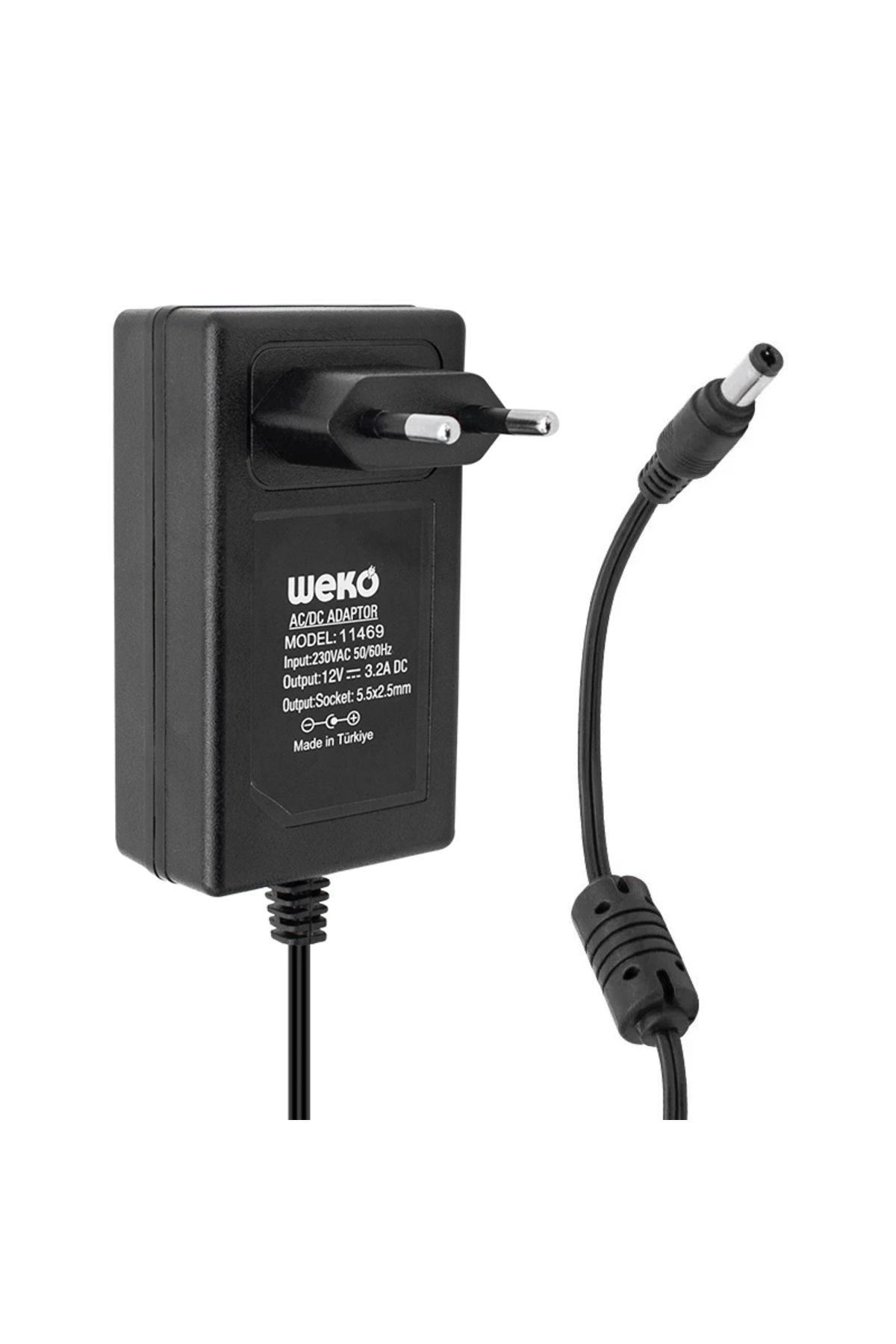 Miravm 12 Volt - 3.2 Amper - 38 Watt 5.5*2.5 Uçlu Plastik Kasa Priz Tip Adaptör Kutulu Yerli Üretim (4172)