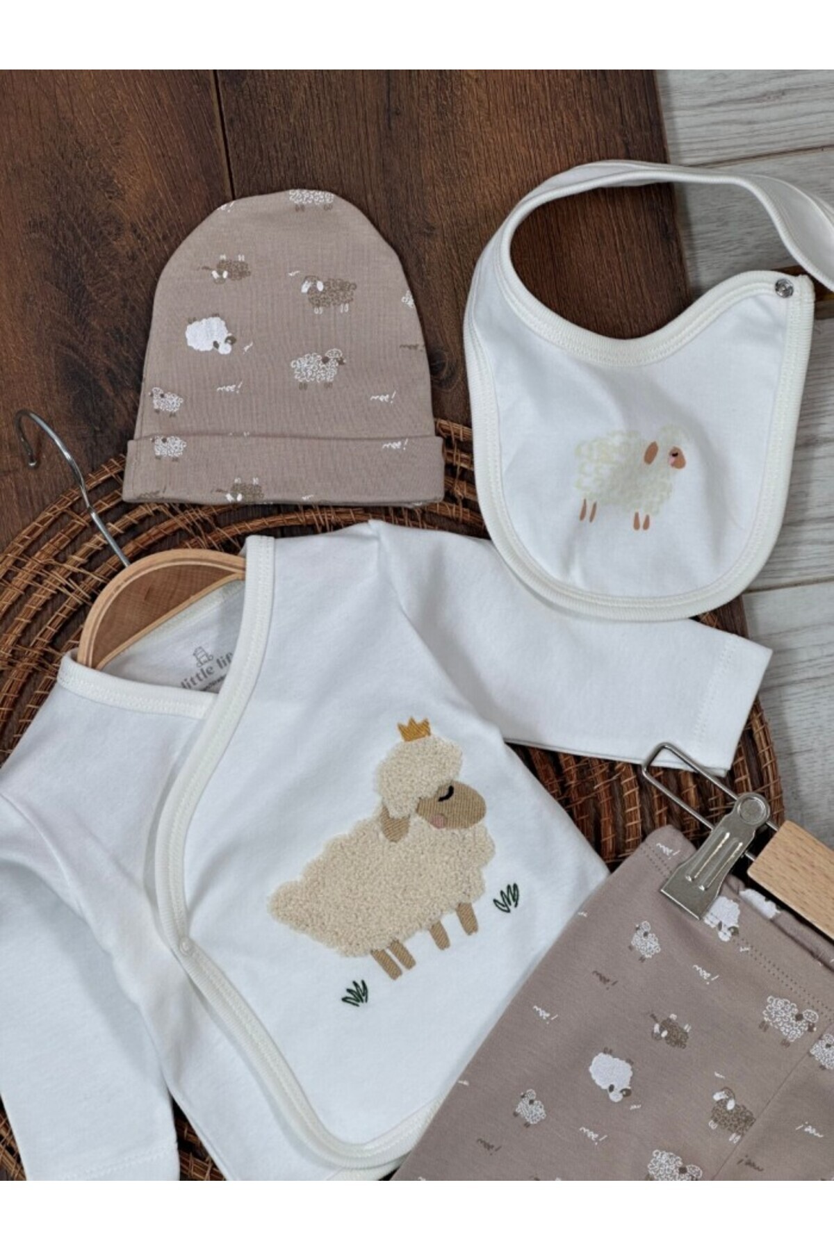 Kids Kingdom Organik Pamuklu Animal Nakışlı Yenidoğan 5li Hastane Çıkışı Seti CG355512 fotoğrafı 3 (önizleme)