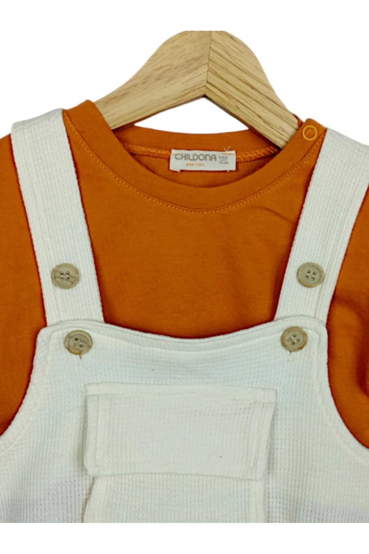 Kids Kingdom-Fenced Body Zıbir 2 Pieces Baby Daily Men's Salopet Jumpsuit with Pockets 6