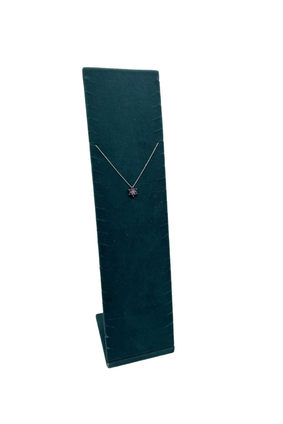 MeGass Dekor Moscow Model Süet Kumaş Haki Yeşil Renk 40/10 Cm Ayaklı Takı Sergileme Standı