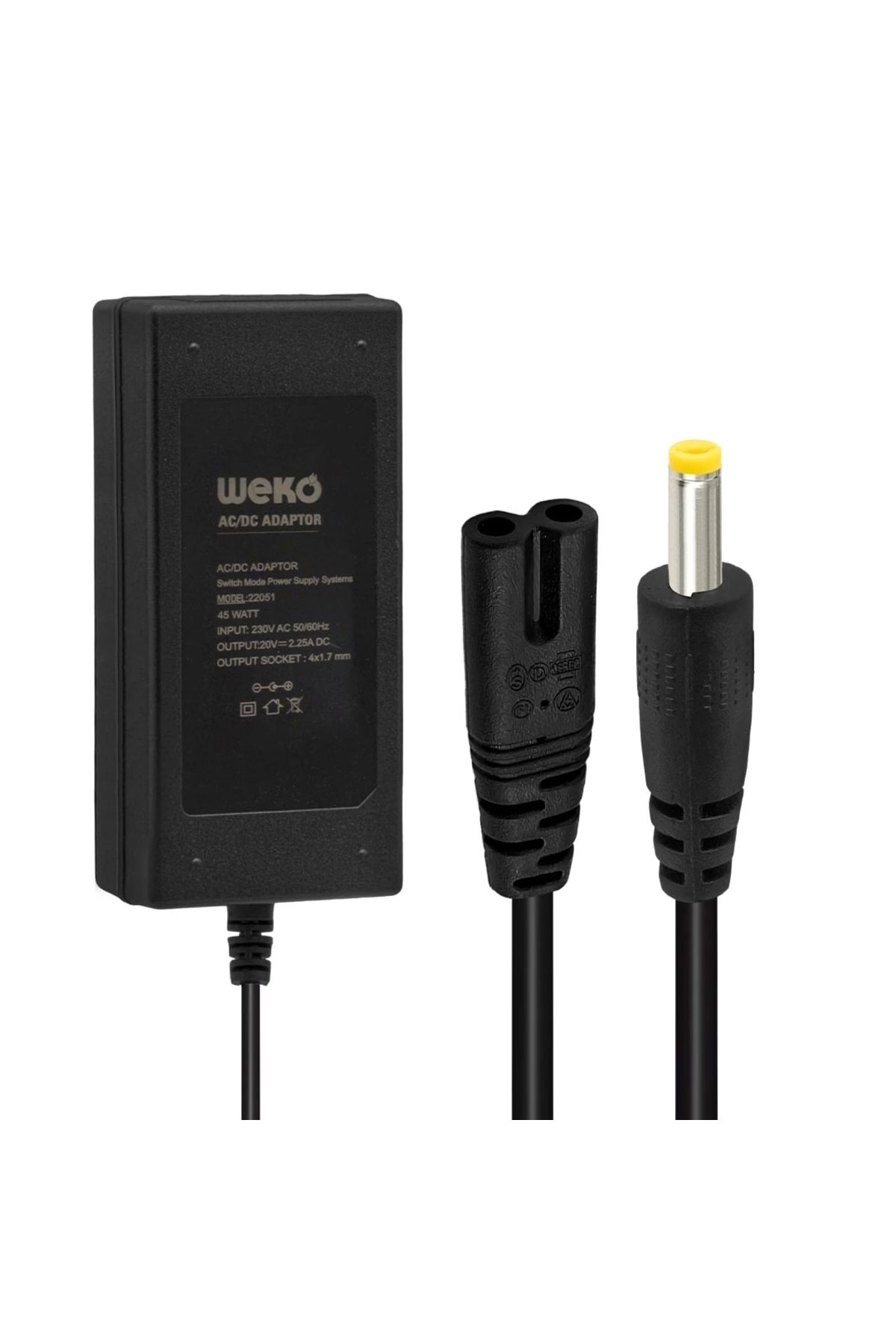 Miravm 20 Volt 2.25 Amper 4.0x1.7mm Uçlu Notebook Adaptör Yerli Üretim (4172)