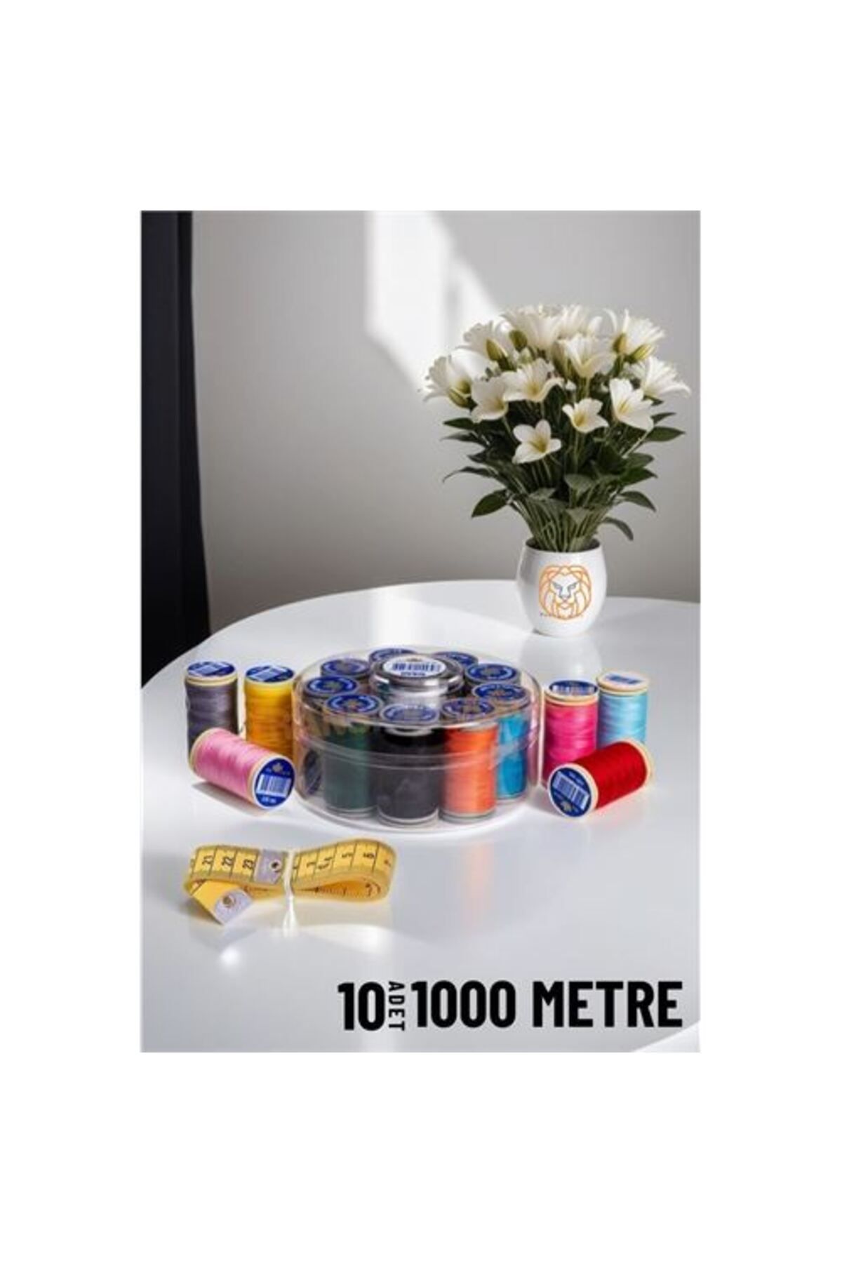 Pİ GLOBAL 10 Renk 1000 Mt Kutulu Mezuralı Dikiş İpliği Seti