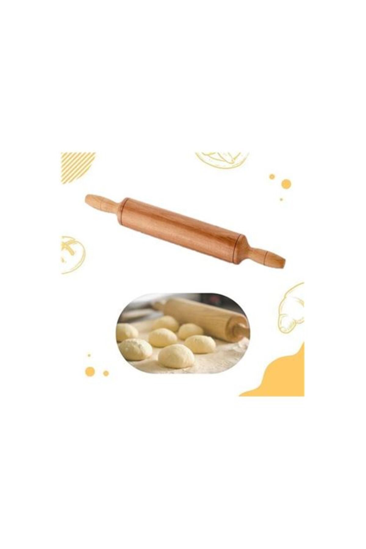 Pİ GLOBAL 33 cm Ahşap Merdane