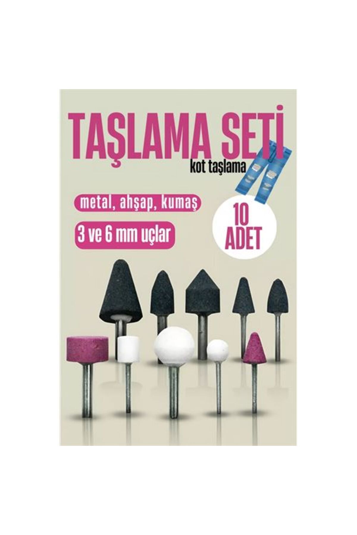 TYYLİ Seramik Uçlu Taşlama Seti Metal Alüminyum Çelik Dremel Uçlu Taşlama Kot Taşlama