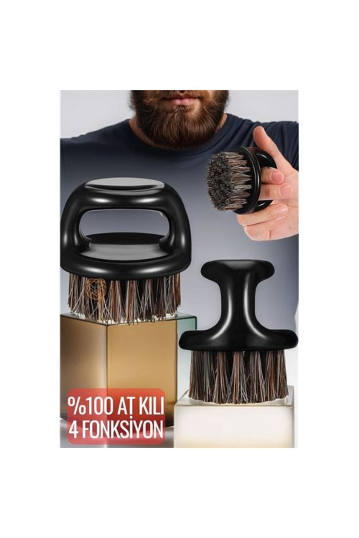 SAVA HOME COLLECTİON At Kılı Sakal Tarama Tıraş Temizlik Fırçası Absolute Professional