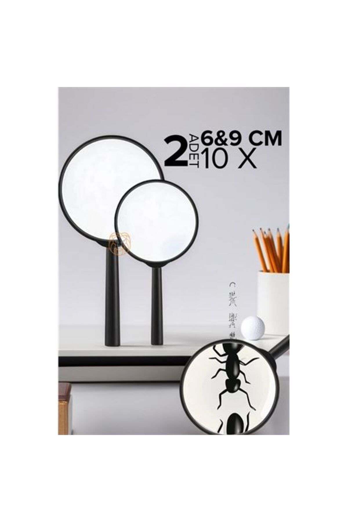 TYYLİ 10X Büyüteç 6 ve 9 cm 2 li SET
