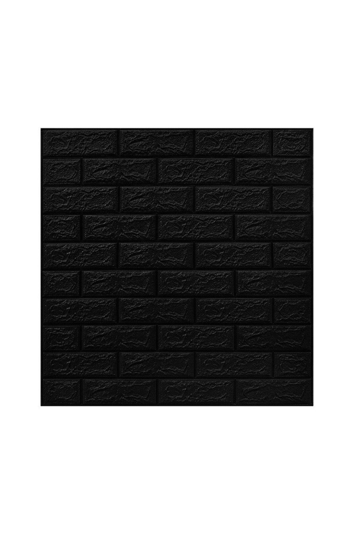 Flippy-Set 10 Placi Tapet 3D Flippy 70x77 cm 3 mm Polietilenă Model Caramidă, Suprafață 5.3 mp, Negru 1