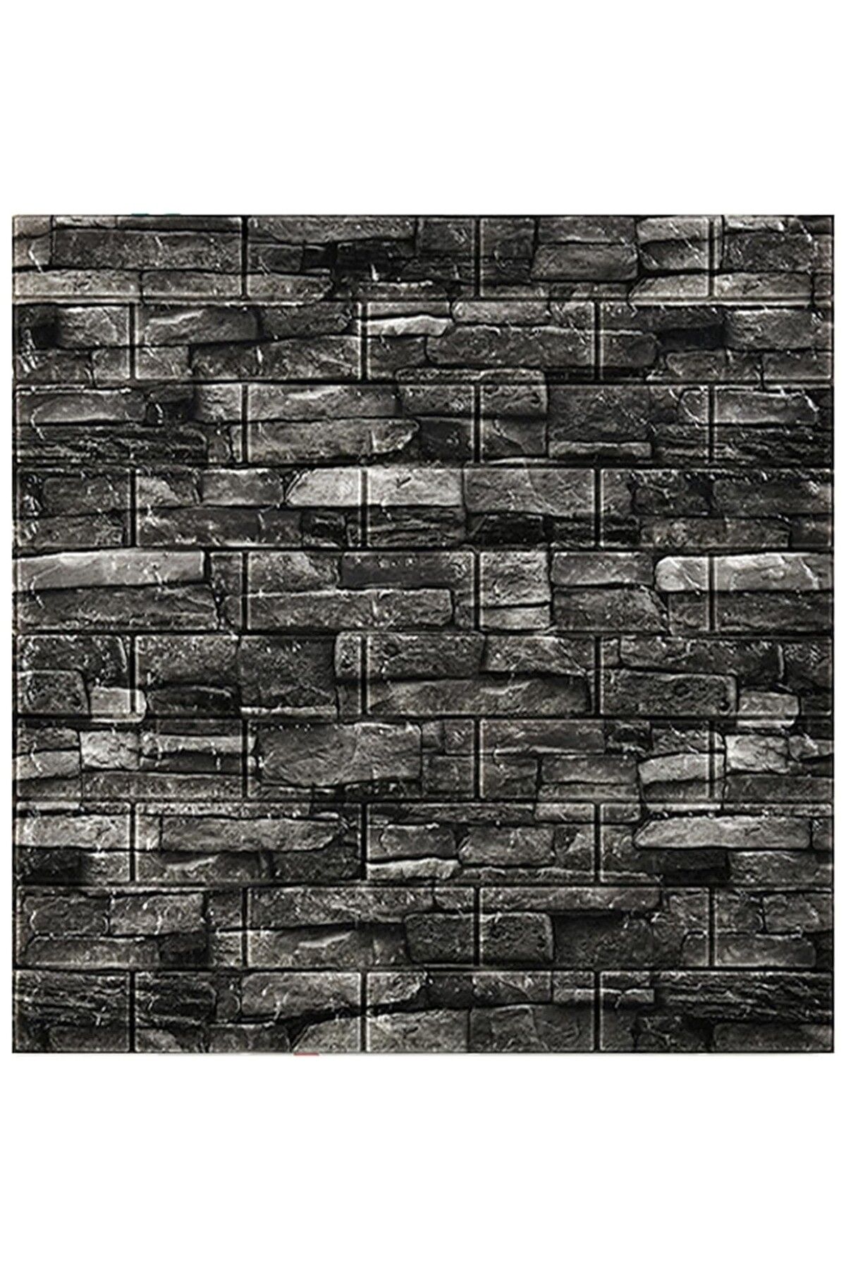 Flippy-Set of 10 Flippy 3D Wallpaper Tiles 70x77 cm 3 mm Polyethylene Brick Pattern 5.3 sq m Dark Grey 3