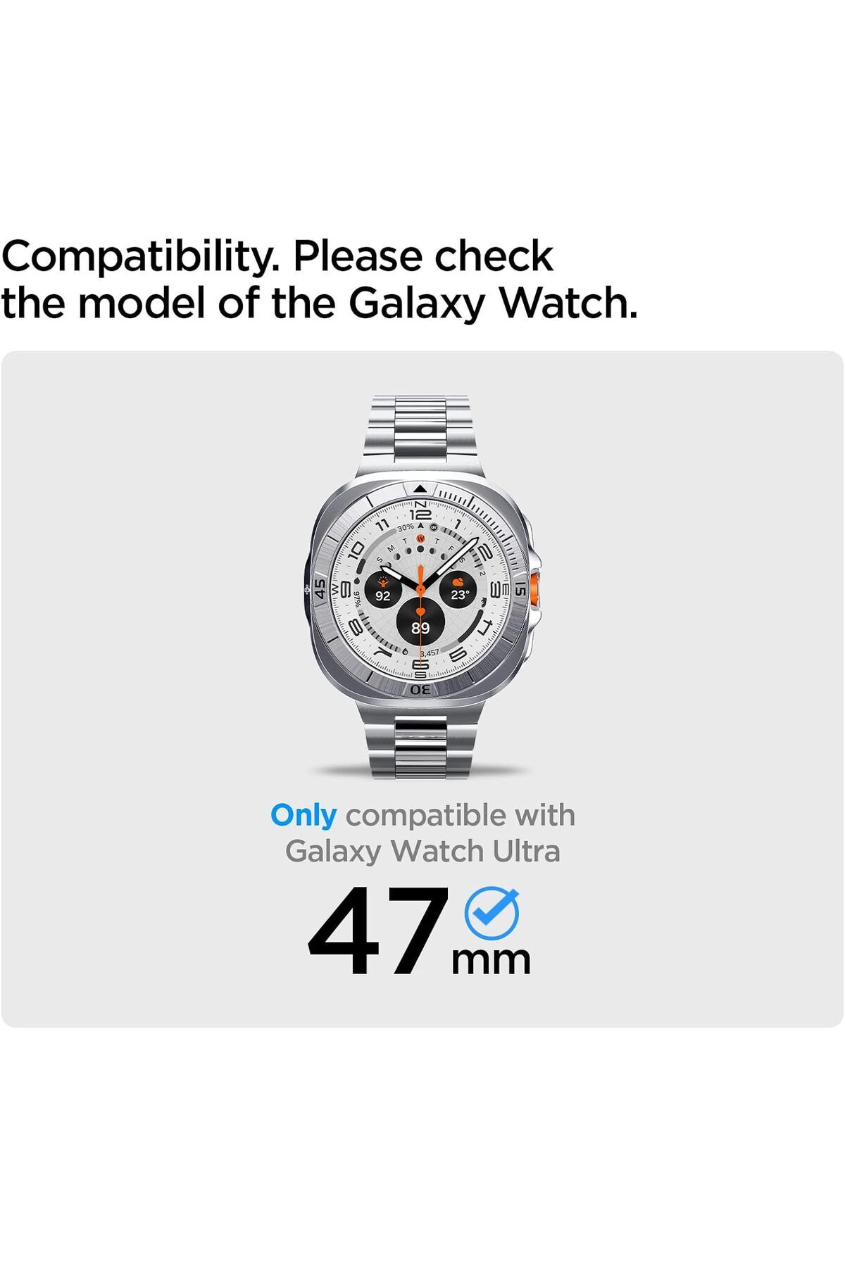 Spigen-Bezel Tune Pro For Samsung Galaxy Watch Ultra 47mm Bezel Ring Protector cover with - Silver 2