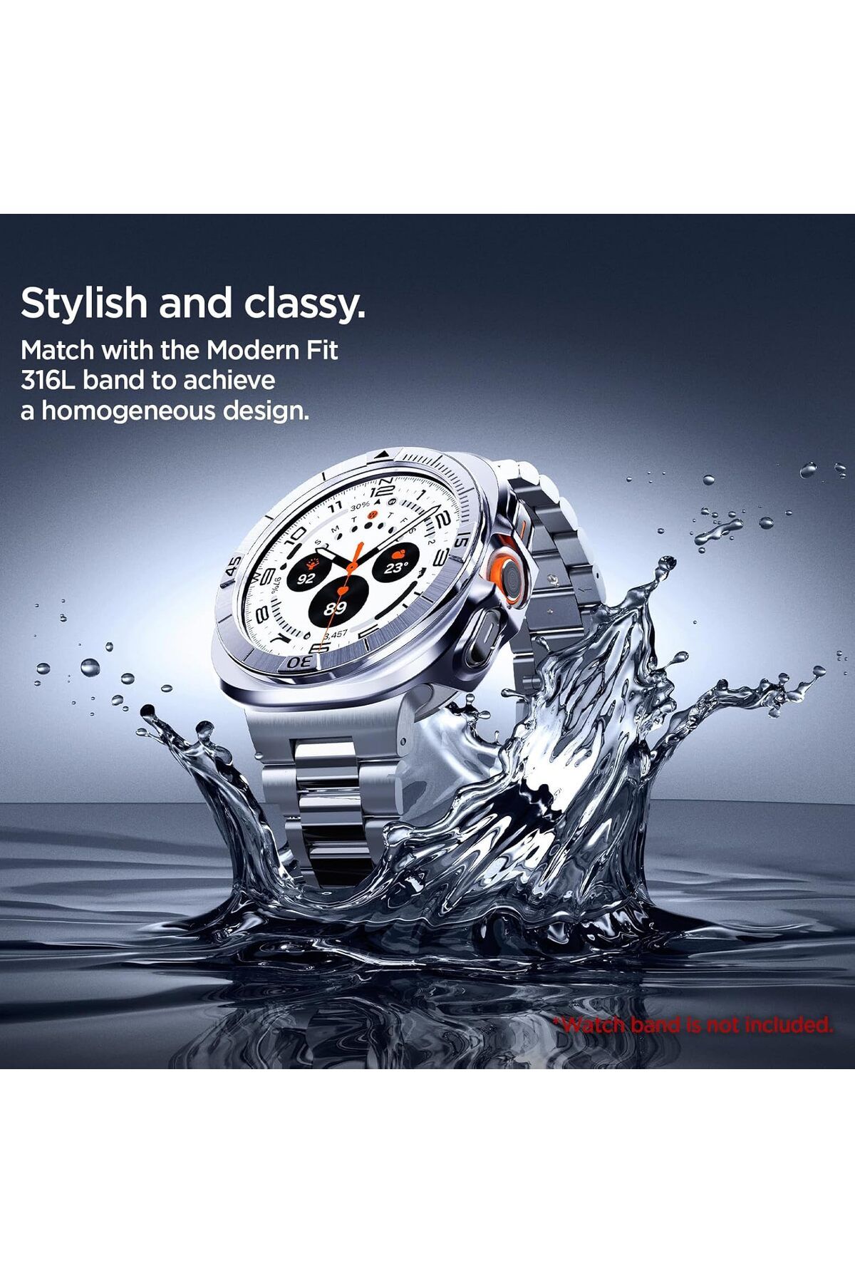 Spigen-Bezel Tune Pro For Samsung Galaxy Watch Ultra 47mm Bezel Ring Protector cover with - Silver 6