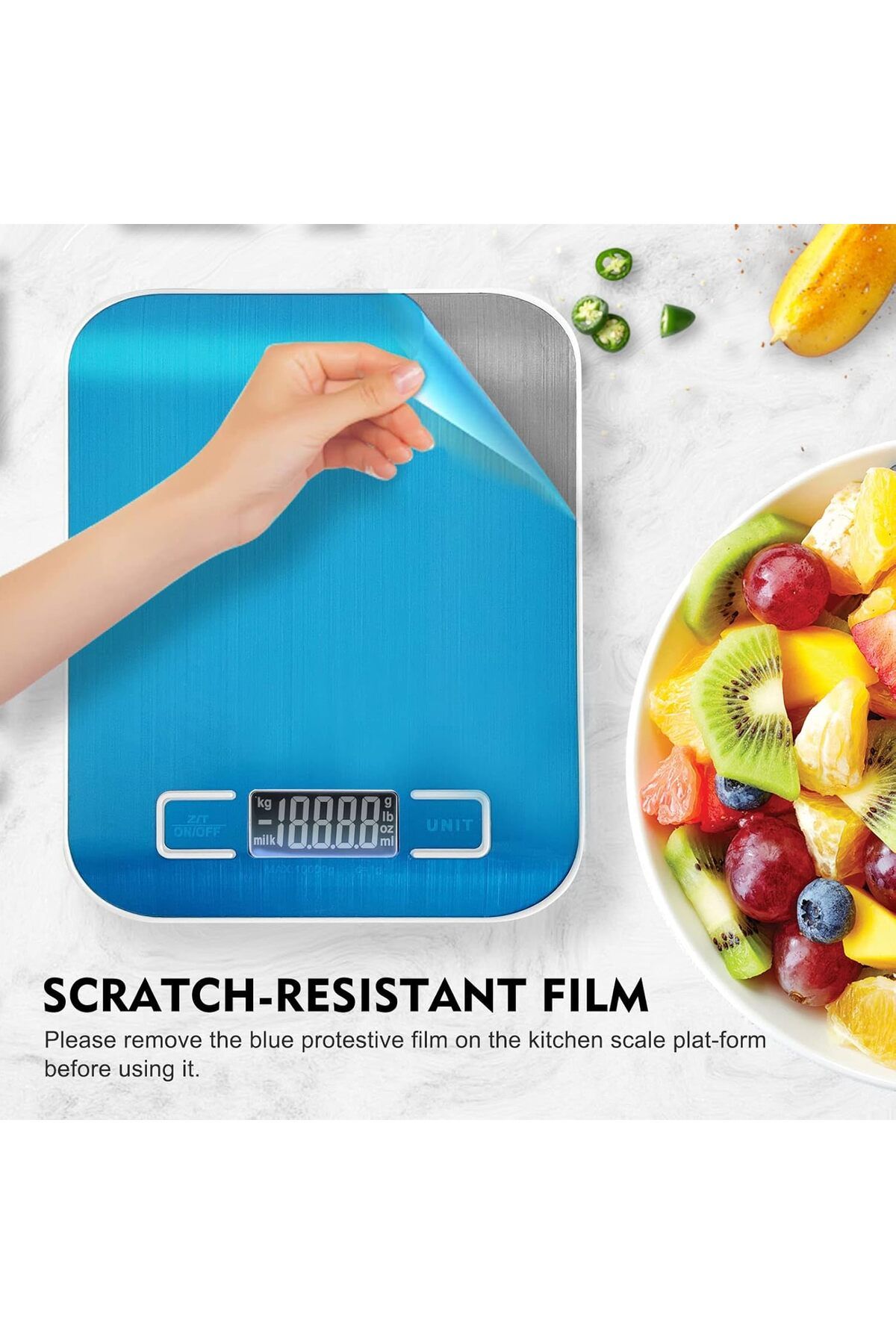 Generic-SKY-TOUCH Digital Kitchen Scale Multifunction Food Scale, Touch Button, Tare Function, Ultra Slim w 7