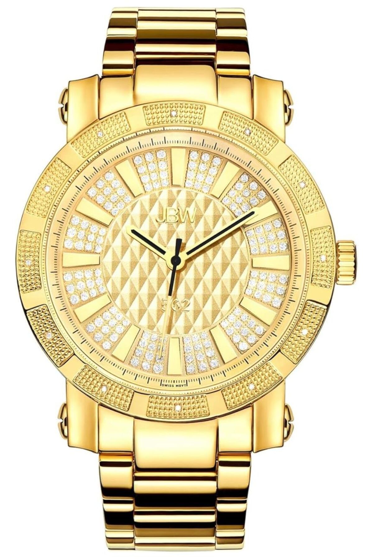 Generic-Jbw Watch Display And Strap Jb 6225 M Gold Analog Display Swiss Quartz Movement 1