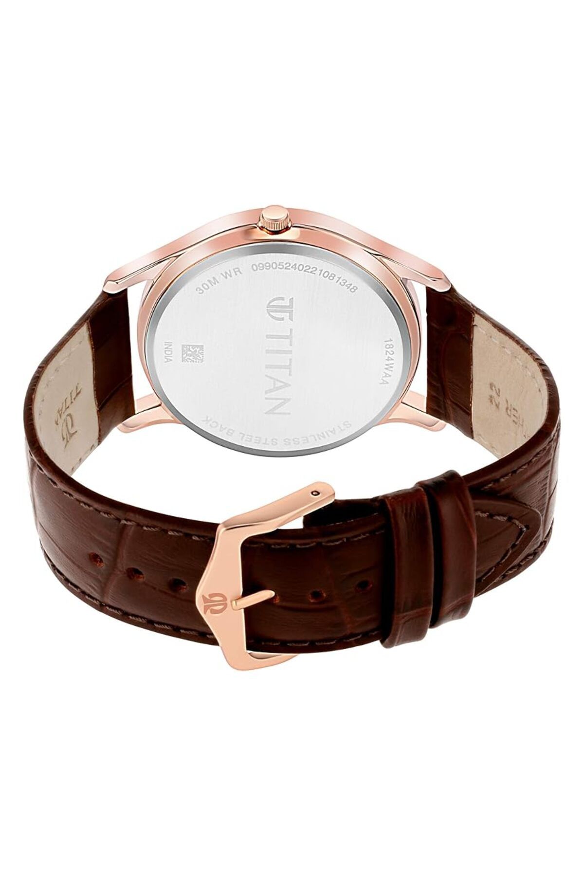 Generic-Titan Men Leather Analog Silver Dial Watch 1824Wl02 1824Wl02 Band Color Brown 5