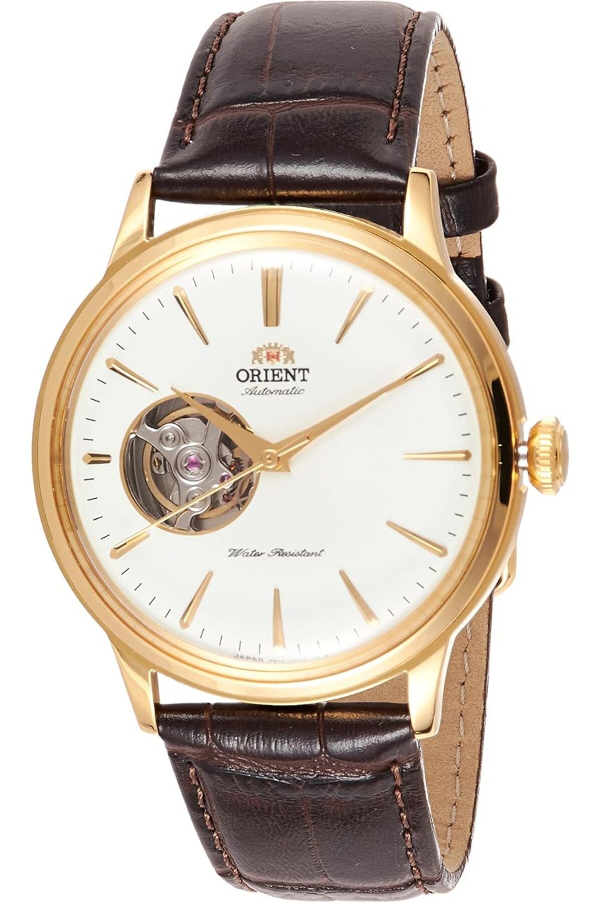 Generic-Orient Bambino Open Heart Automatic Golden Watch Ra Ag0003S00C 1