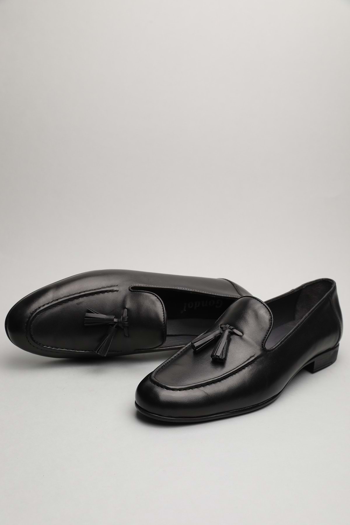 Gondol-Men's Genuine Leather Classic Loafer Black 41 Ttx.693 2