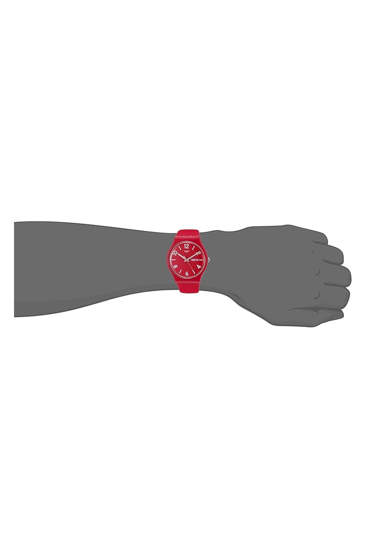 Generic-Swatch Quartz Watch Unisex Backup Red 41 Mm 5