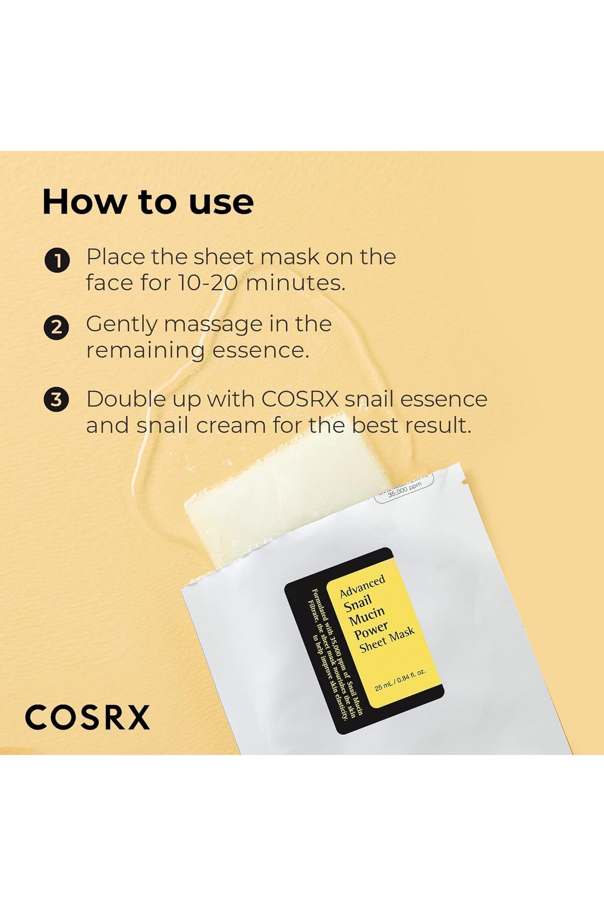 Cosrx-Advanced Snail Mucin Power Sheet Mask – Hydrating & Restorative Face Mask (1 Sheet) 3