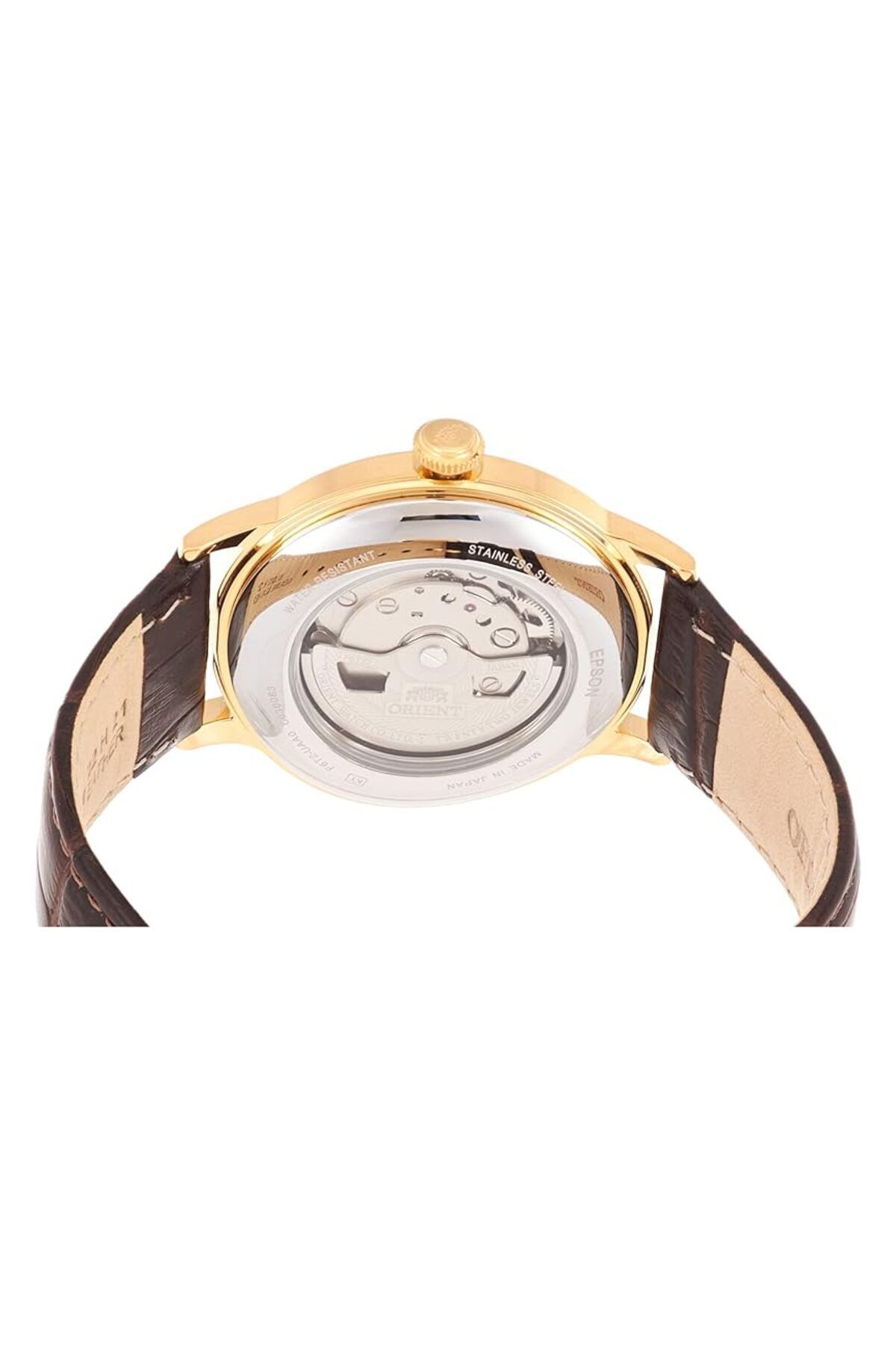 Generic-Orient Bambino Open Heart Automatic Golden Watch Ra Ag0003S00C 4