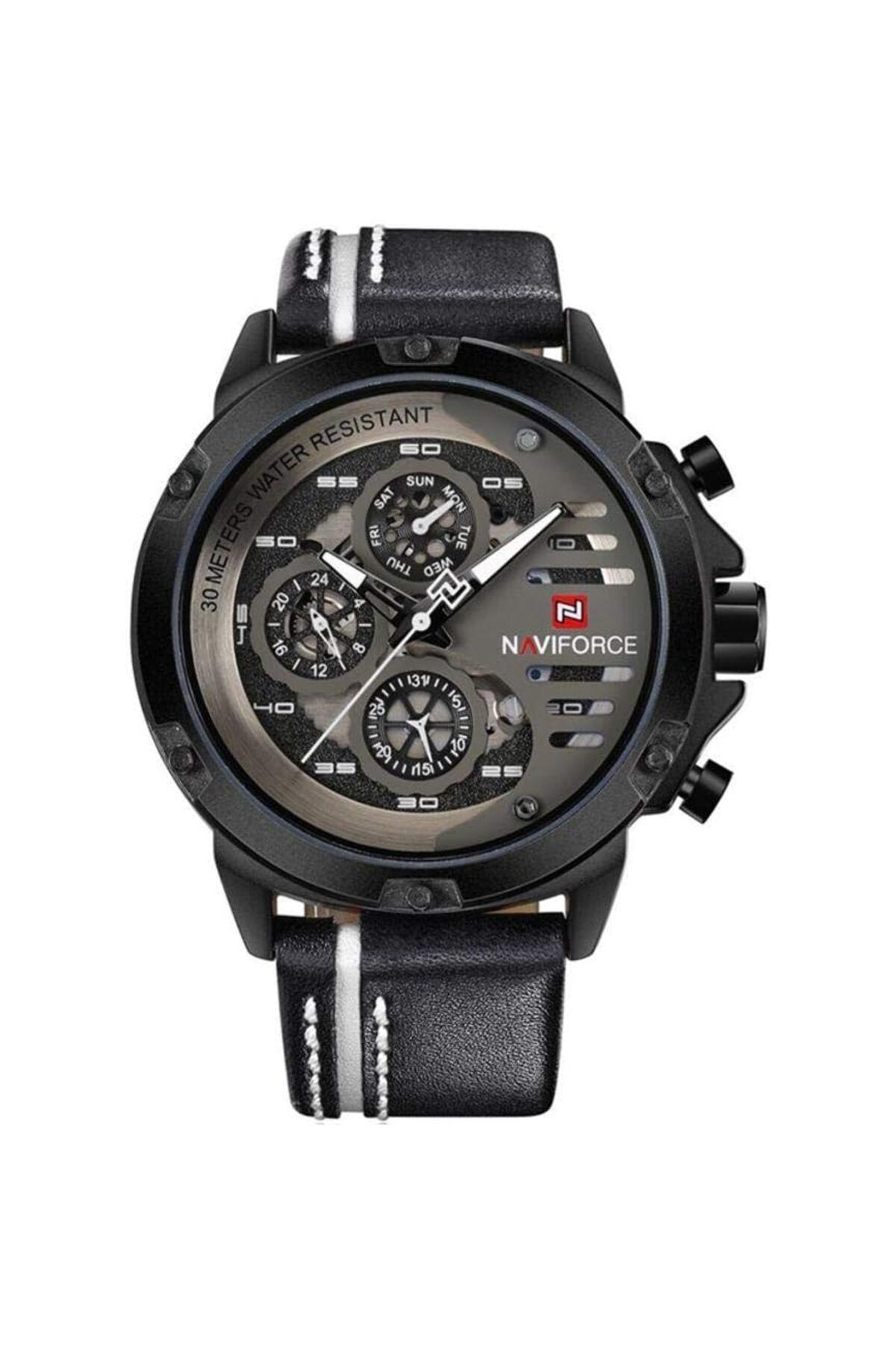 Generic-Naviforce Dress Watch For Men Analog Leather 9110A 1