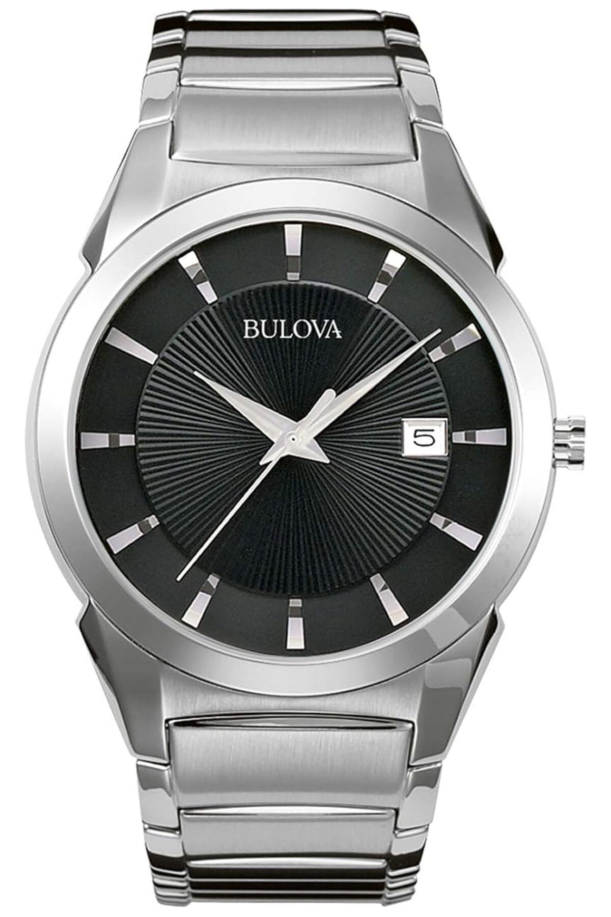 Generic-Bulova Men 3 Hand Calendar Date Quartz Watch Patterned Dial 38Mm Style 96B149 1