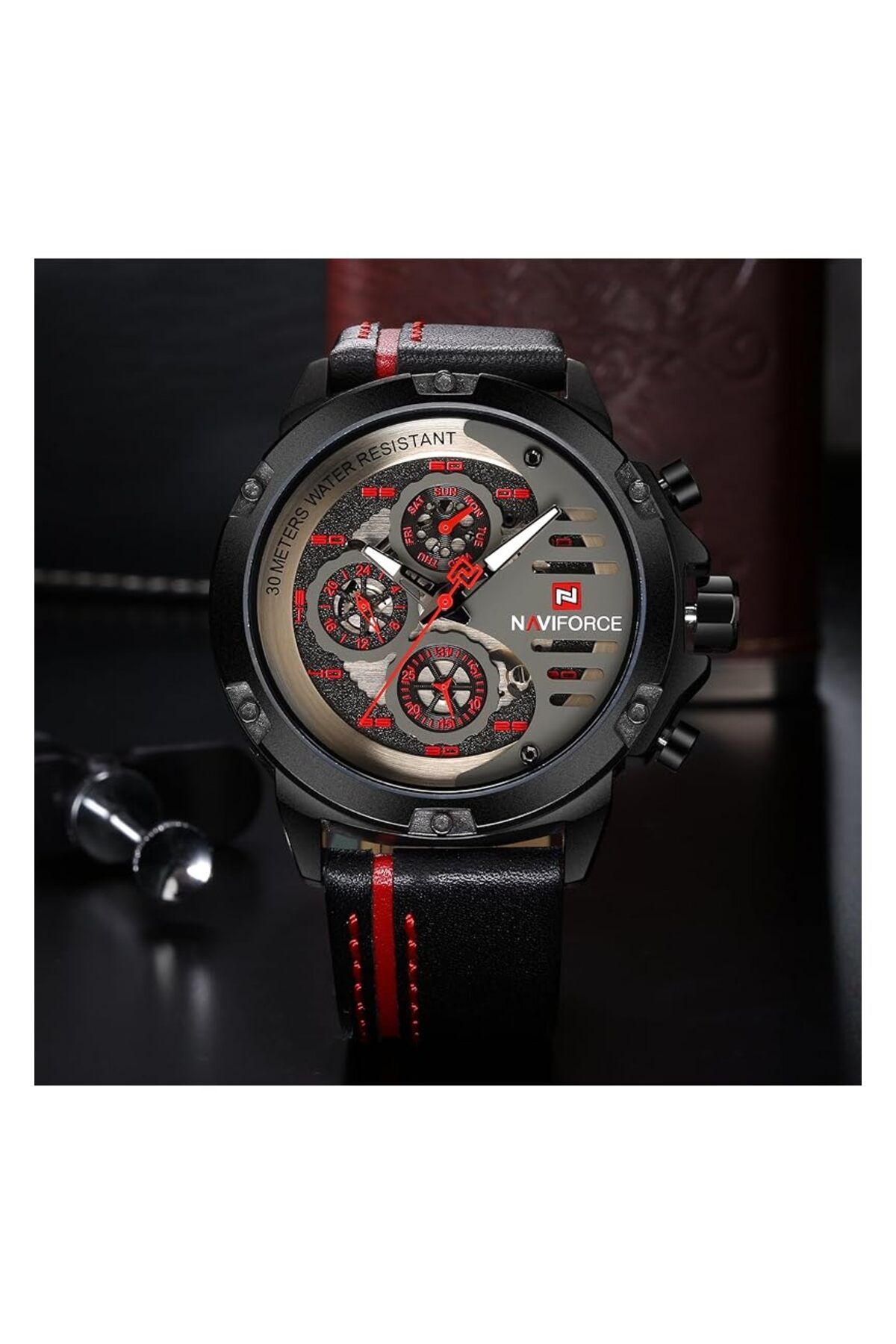 Generic-Naviforce Casual Watch For Unisex Analog Leather Nf9110 4