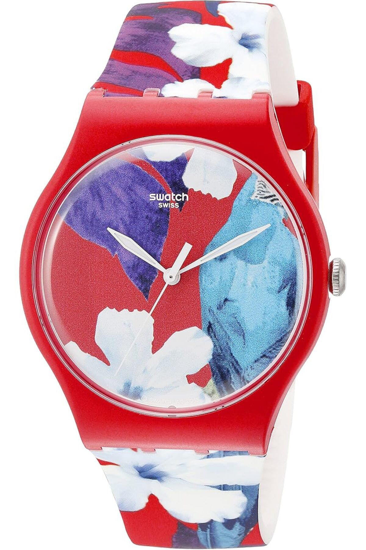 Generic-Swatch Unisex Suor105 Look Through Analog Display Quartz Red Watch 1