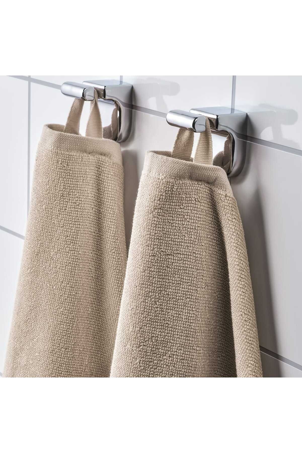 IKEA-IKEA VÅGSJÖN 30x30 cm Light Beige Cotton Washcloth – Soft, Absorbent, Durable 3