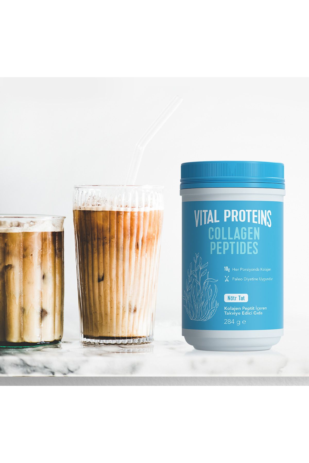 کلاژن پپتیدهای پپتید پودر نوع 1 و 3 عضله پوست پشتیبانی مو 284 گرم Vital Proteins