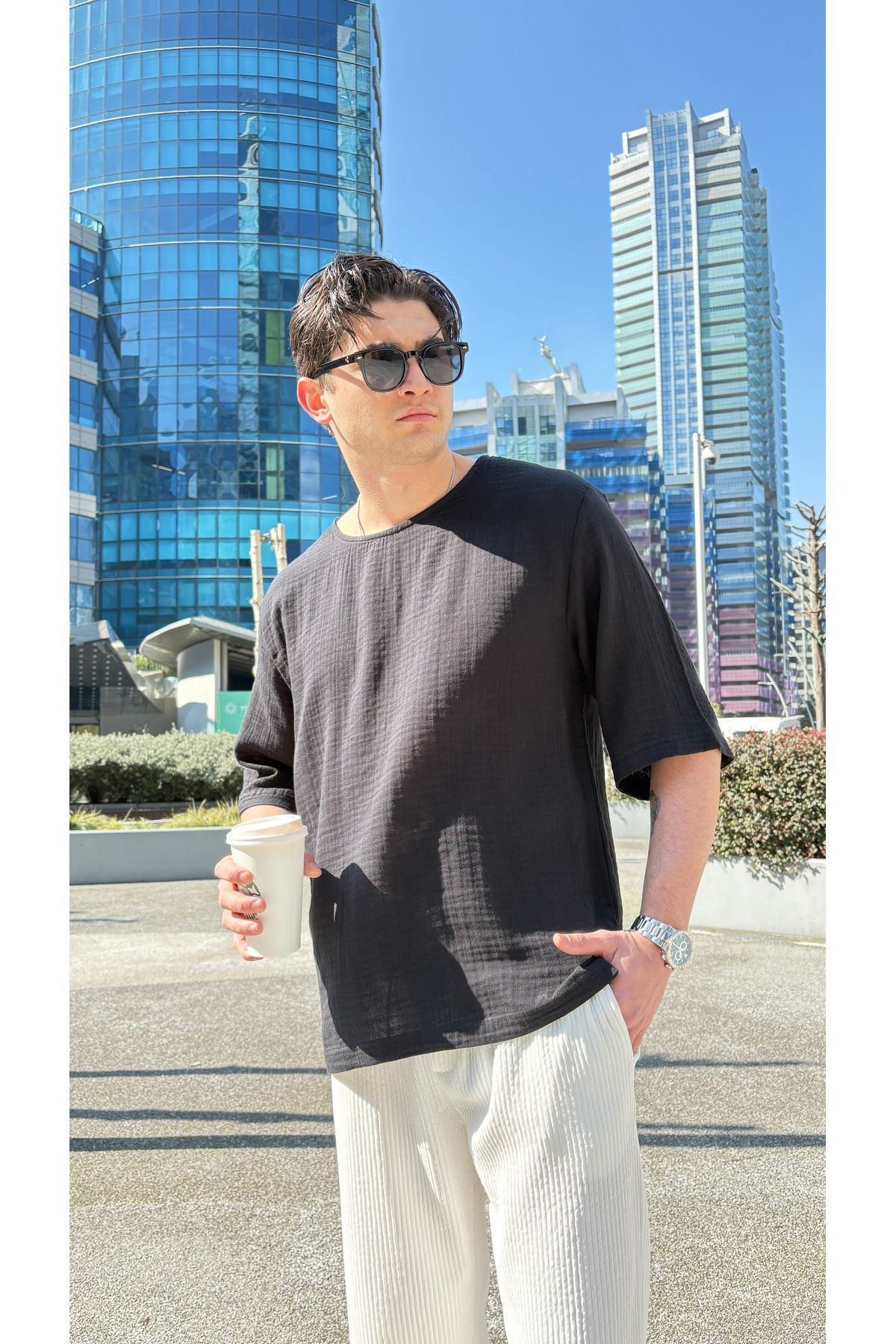 qarisma Müslin Kumaş T-Shirt