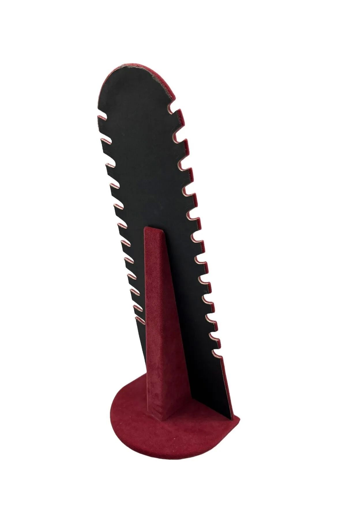 MeGass Dekor-Burgundy Riyadh Model Suede Necklace - 31/11 cm Legs, Display Stand 3