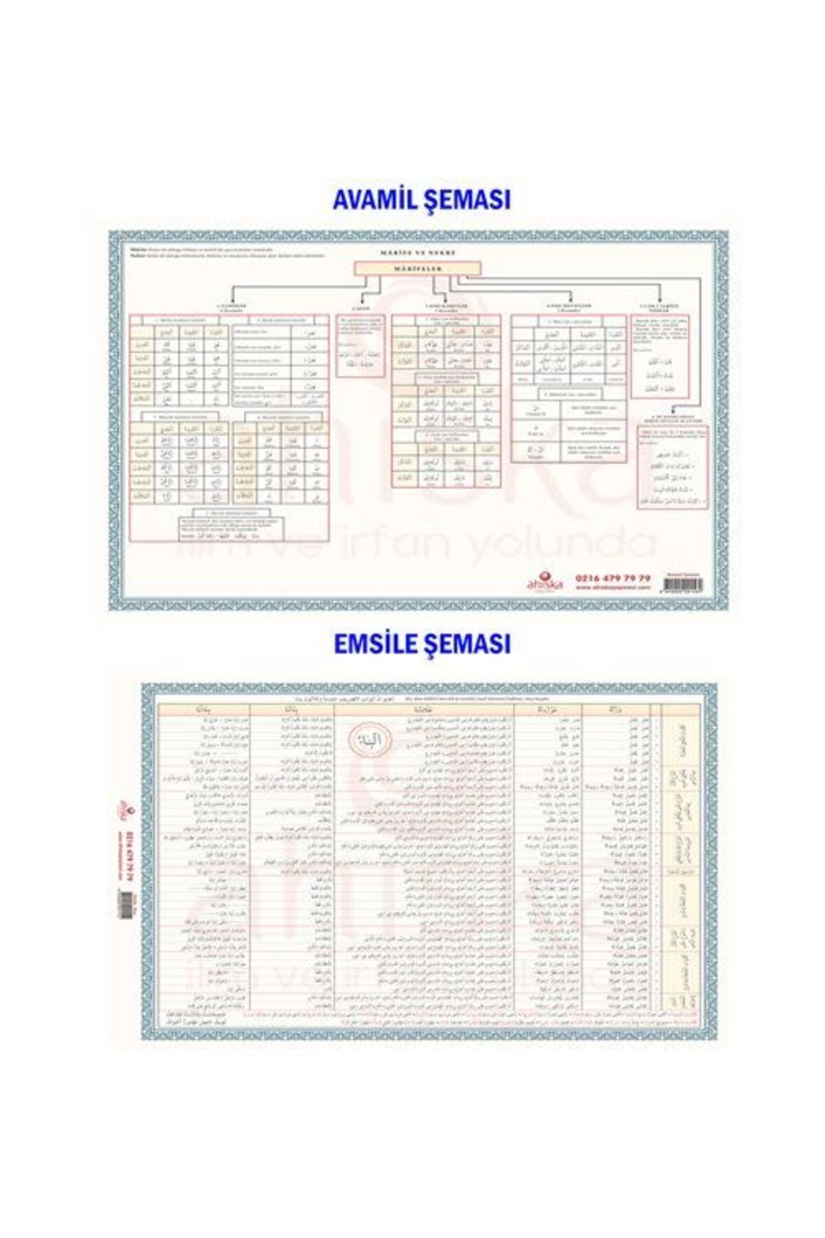 Ahıska Yayınevi-Scheme Avamil și Emsile colorate (set de două scheme într-unul) 2