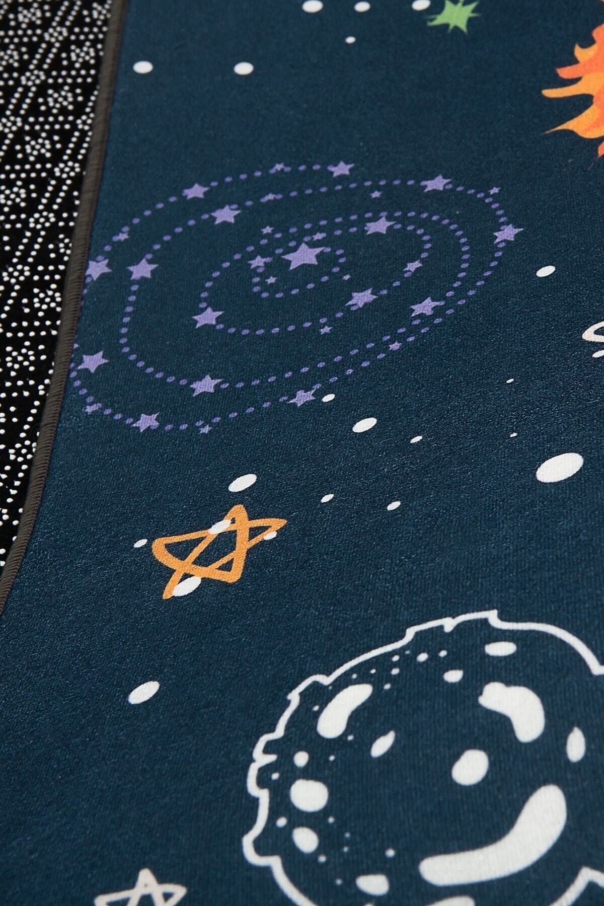 HAMUR Space Oyun Matı Bebek Çocuk Halısı Uzay Lacivert Yenidoğan Yumuşak Aktivite Etkinlik Örtüsü fotoğrafı 4 (önizleme)