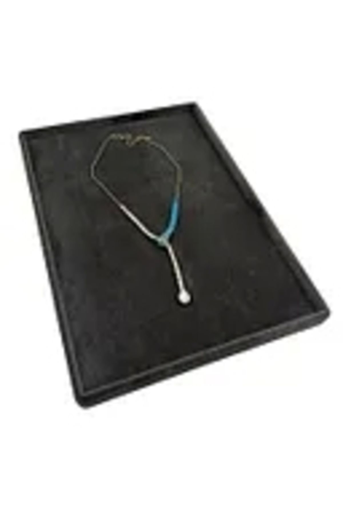MeGass Dekor Țesătură Din Piele Intoarsa De Producție Internă Culoare Afumată 34/24 Cm Masă De Prezentare Pentru Servire Bijuterii - One Size