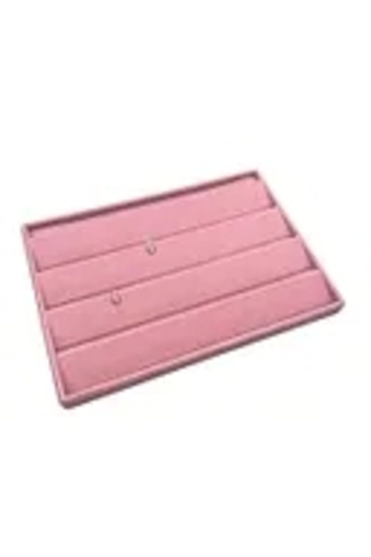 MeGass Dekor Cezayir Model Süet Kumaş Pembe Renk 34/24 Cm Kademeli Çekmece Içi Küpe Standı