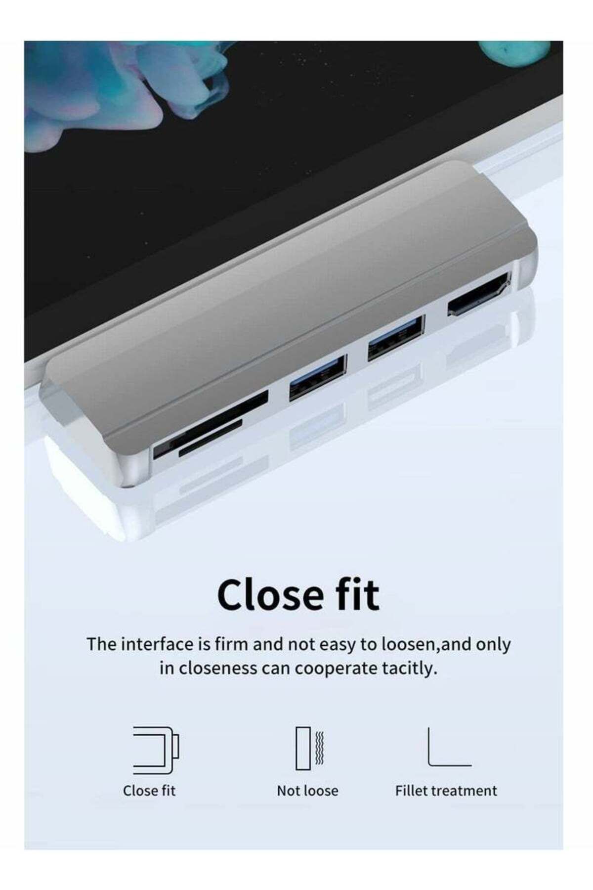 COOYA-محطة إرساء موزع USB C، محول USB 3.0x2، قارئ بطاقات ذاكرة SD TF Micro، منفذ HDMI بدقة 4K 7