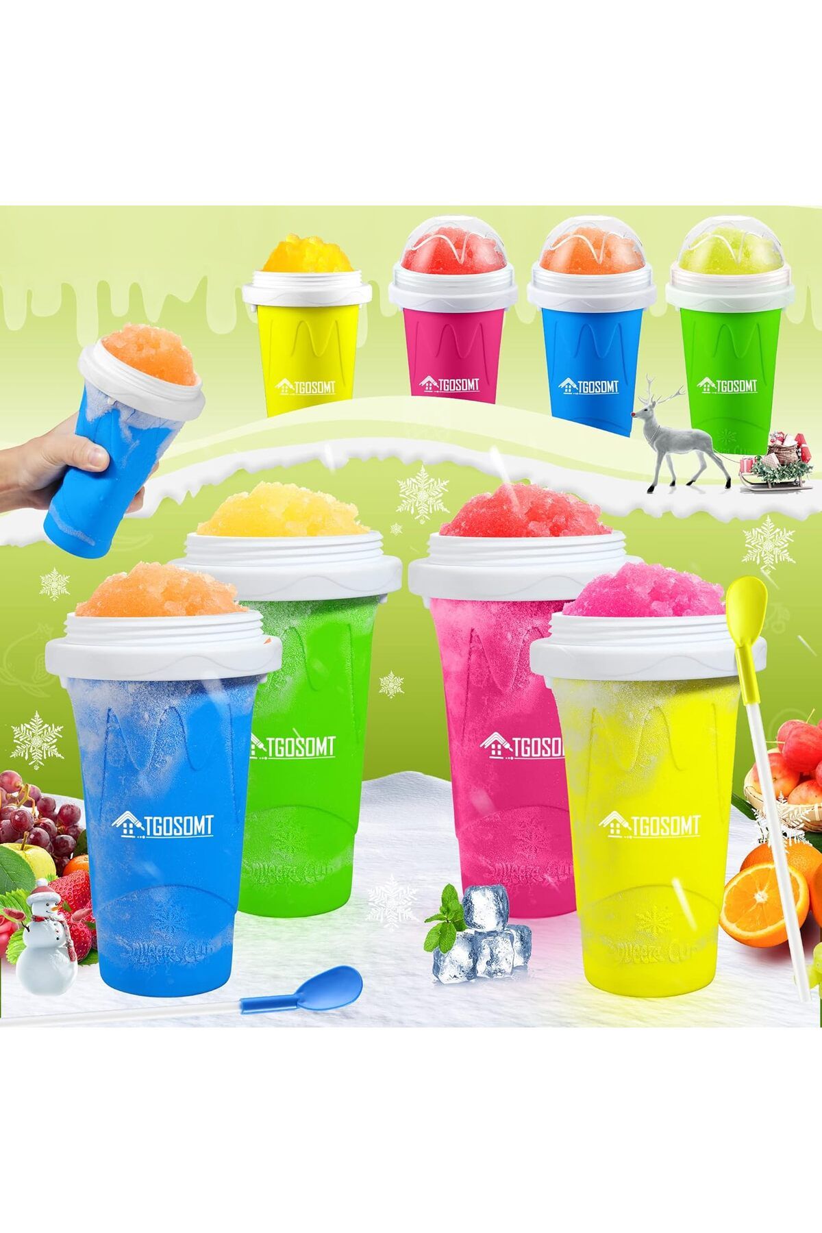 AWH-Slushy Cup Frozen Magic Slushie Maker Fun Squeeze Gadget for All Ages Assorted Colors 5